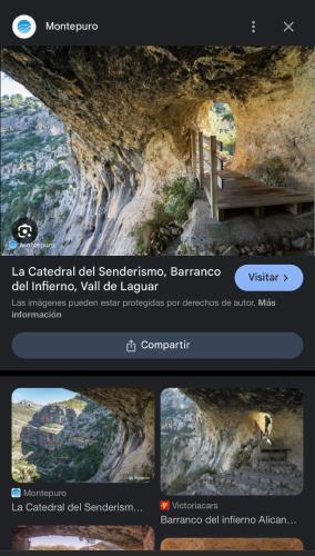 a page of a website with a picture of a cave at Ático in Pego