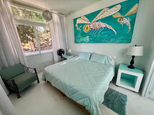 Katil atau katil-katil dalam bilik di Casa loft con alberca