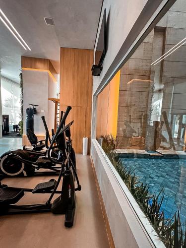 Fitness centrum a/nebo fitness zařízení v ubytování Cobertura no Pepê - Linda Vista