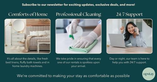 a collage of pictures of a home cleaning brochure at 2BR Condo with Hot tub and pool, near Disney! in Orlando