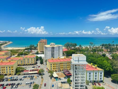 an aerial view of a city and the ocean at ALOHA HOME Near KTCC,Mayang Mall, Pasar Payang in Gua Sai
