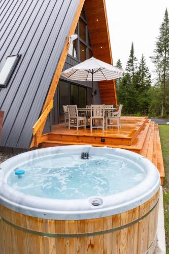 Gambar di galeri bagi TreeTops Ayframe, Supersized AFrame on the River with Hot Tub di Indian River