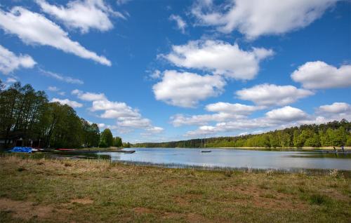 a view of a river with a cloudy sky at Amazing Home In Ostrowite With Sauna in Ostrowite