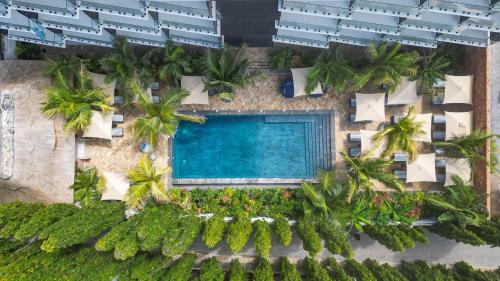 an overhead view of a swimming pool at a resort at Z Hotel & Z2 Hotel in Nungwi