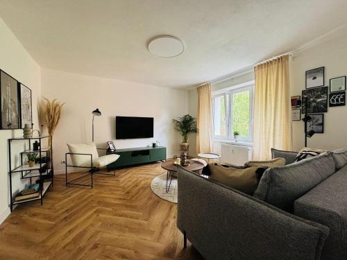 Televízia a/alebo spoločenská miestnosť v ubytovaní Apartment YuPa