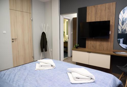 Ένα ή περισσότερα κρεβάτια σε δωμάτιο στο Downtown Boutique Apartments