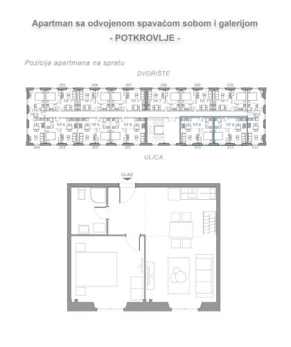 Půdorys ubytování Apartmani Pobeda