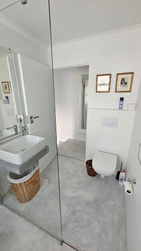 a bathroom with a sink and a toilet at Guest Khaya in Stompneusbaai