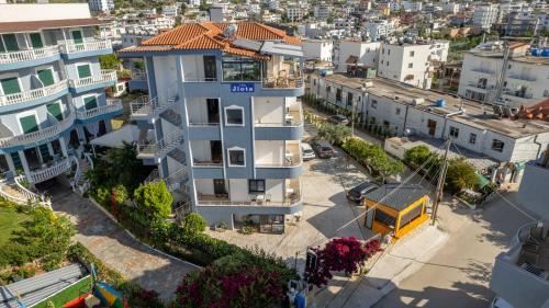 an aerial view of a city with buildings at Villa JIOTA in Ksamil