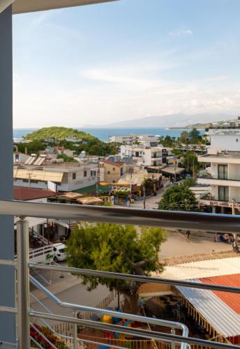 a view of a city from a balcony at Villa JIOTA in Ksamil