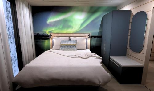 Giường trong phòng chung tại Aurora Horizon
