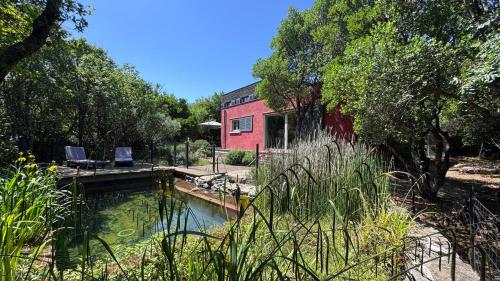 une maison avec une piscine dans la cour dans l'établissement La villa Nature au territoire du Pic Saint Loup, à Viols-le-Fort