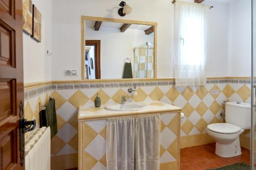 a bathroom with a sink and a toilet at Alojamiento Rural Marien in La Bobadilla
