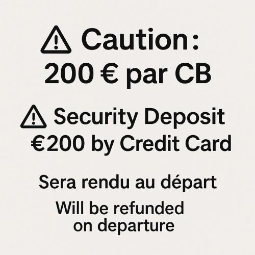 a caution par cb security deposit by credit card will be refunded at BudgetBnb Studio centre ancien in Hyères
