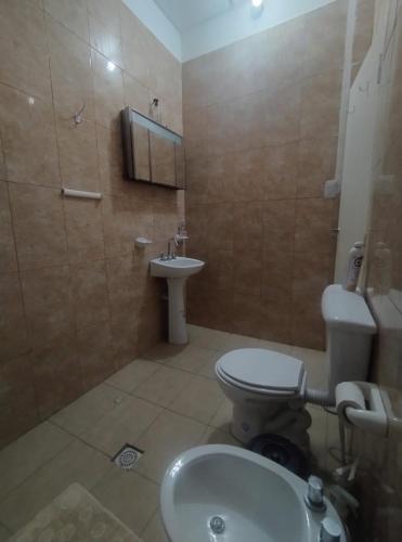 a bathroom with a toilet and a sink at Finca LA Soñada in Santiago del Estero