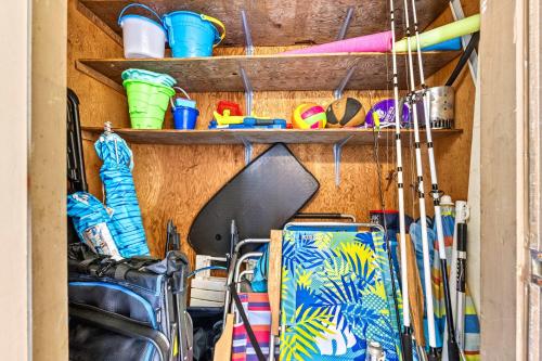 a closet filled with lots of different colored umbrellas at Dans Florida Condos Sea Life at Runaway Bay in Bradenton Beach