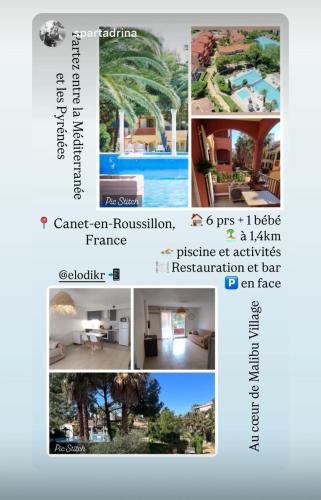 un collage de photos d'un complexe hôtelier dans l'établissement Relaxing vacation, à Brignac