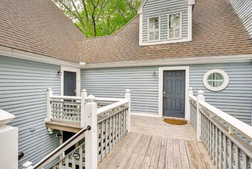 a porch of a house with a wooden deck at 1 Mi to Mohegan Sun Studio with Pool Access in Norwich