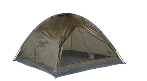 a green tent with the door open on a white background at Hotel Campestre Quimbaya Cafetero in Quimbaya