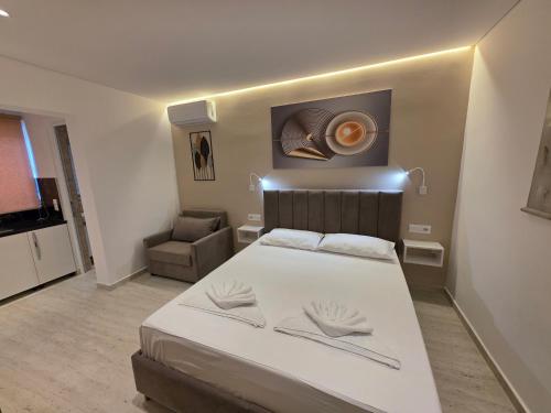 Katil atau katil-katil dalam bilik di Apartments Veliaj