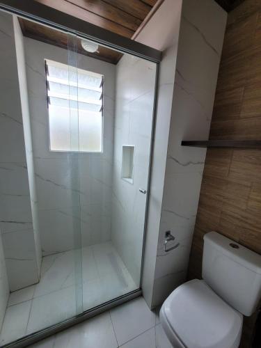 un bagno con doccia e WC di Beautiful apartment a Sucre