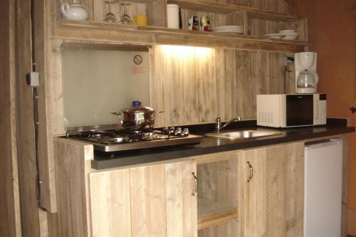 Dapur atau dapur kecil di Camping de la Bonnette