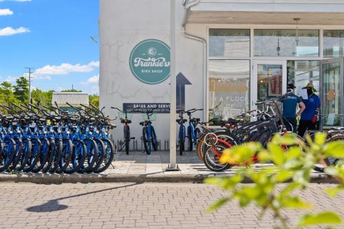 a row of bikes parked in front of a store at Sanity By the Sea by 30A Escapes in Inlet Beach