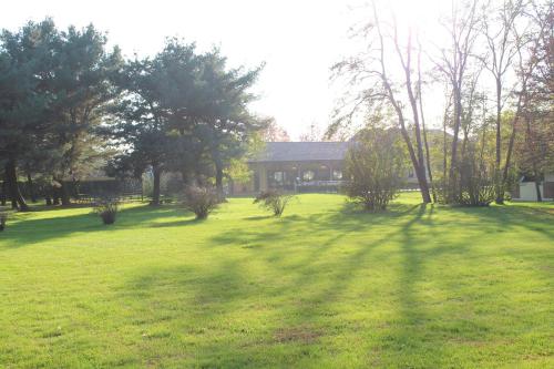 a large yard with a house in the background at Agriturismo Greppi in Crescentino