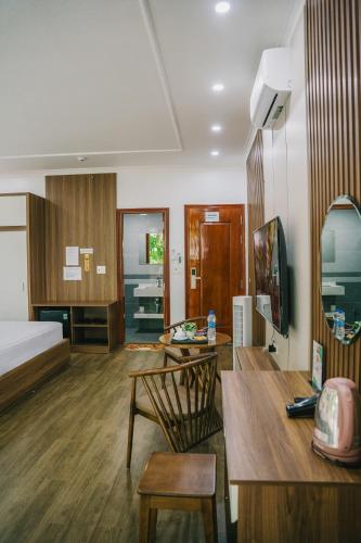 Ένα ή περισσότερα κρεβάτια σε δωμάτιο στο Tam Coc LiLy Homestay