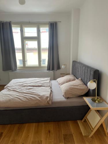 Ένα ή περισσότερα κρεβάτια σε δωμάτιο στο myPoděbrady apartment