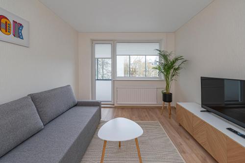 TV o dispositivi per l'intrattenimento presso Luminious apartment with balcony by Polo Apartments