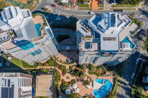 an overhead view of a city with buildings at Oceana On Broadbeach in Gold Coast