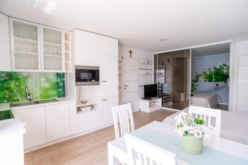 Kuchyň nebo kuchyňský kout v ubytování Apartments Palada 1