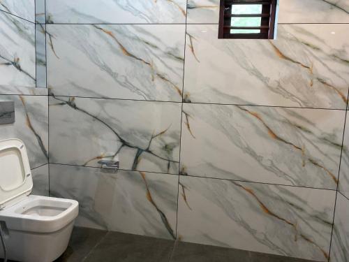 a bathroom with a sink and a toilet at Empire Mona Villa in Wayanad