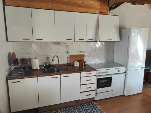 Kuchyň nebo kuchyňský kout v ubytování Casa Elena en La Ribeira Sacra