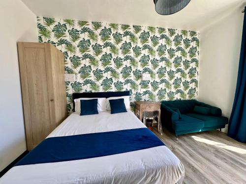 Hôtel Parc Mazon-Biarritzにあるベッド