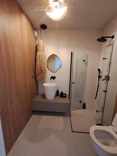 Phòng tắm tại Apartament z basenem Ustronie Morskie