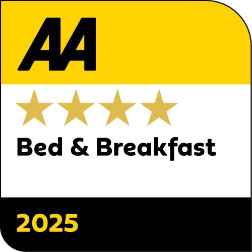 a bed and breakfast logo with stars at The Rectory Lacock - Boutique Bed and Breakfast in Lacock
