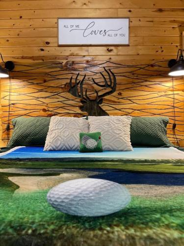 Posezení v ubytování Large Pet-Friendly Family Cabins