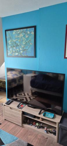 TV a/nebo společenská místnost v ubytování La Souris bleue