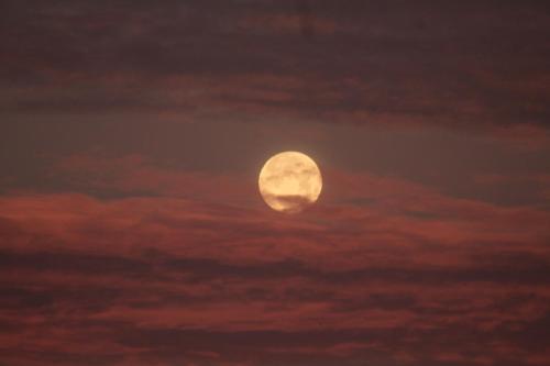 a full moon in the sky with clouds at Sea View Suite with Pool - Praia da Luz in Luz
