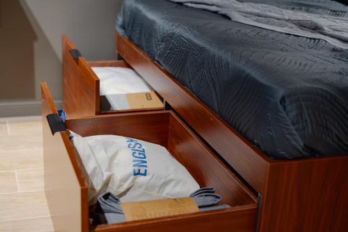 Postel nebo postele na pokoji v ubytování G-Point Sky Loft