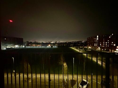 a view of a parking lot at night at Gorgeous 2 Bedrooms 2 Bathroom, Balcony, Parking in Colindale