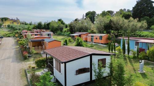 an overhead view of a small village with houses at Amapolas - Villaggio & Camping in Mombaroccio