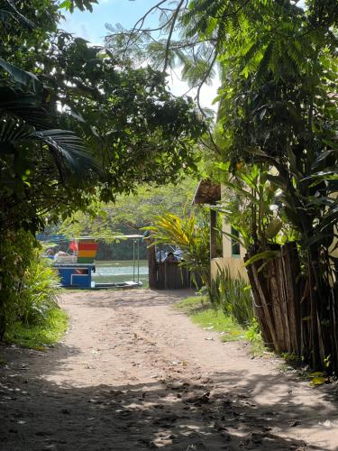 Pousada Ó Paí, Ó في كرايفا: طريق ترابي بجانب منزل به اشجار