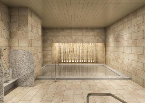 a rendering of a bathroom with a bath tub at たびのホテル石狩 in Bannaguro