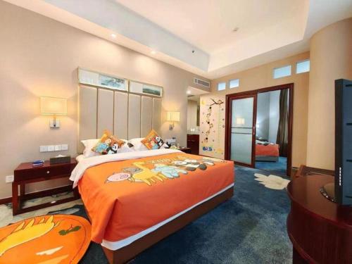 Postel nebo postele na pokoji v ubytování Inzone Garlnd Hotel Zhangqiu