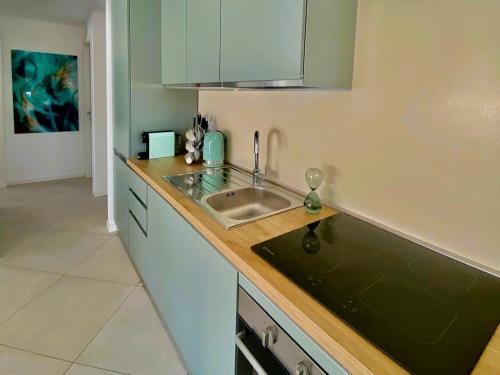 a kitchen with a sink and a counter top at Calypso Luxury Pool&Spa in Pula