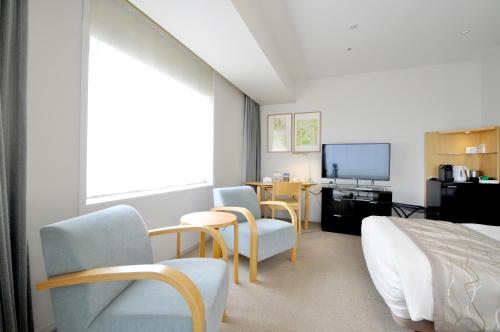 TV a/nebo společenská místnost v ubytování Hotel Nikko Niigata