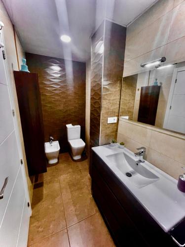 a bathroom with a sink and a toilet at LA PAZ 2 Dormitorios PONDOS in Linares